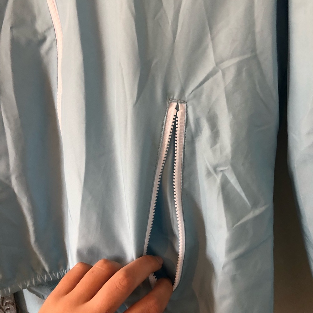 Baby blue windbreaker